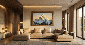 客廳風水掛畫指南：沙發背牆掛什麼？5大「靠山圖」幫你穩住家運