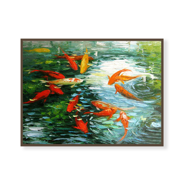 OPT043 湖中鯉魚 | 手繪油畫