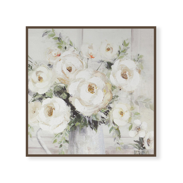 OPT037 白玫瑰 | 手繪油畫